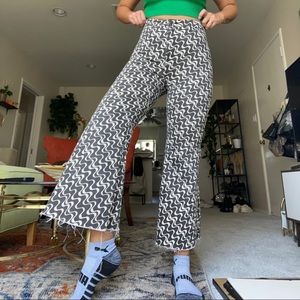 Free People Printed Crop Flare Jeans